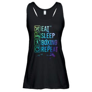 Boxing Eat Sleep Repeat Watercolor Gift Ladies Essential Flowy Tank