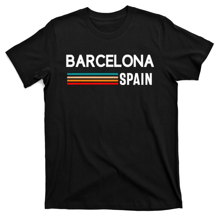 Barcelona Espana Spain Est. Souvenir Flag Map Vacation T-Shirt