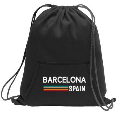 Barcelona Espana Spain Est. Souvenir Flag Map Vacation Sweatshirt Cinch Pack Bag