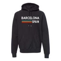 Barcelona Espana Spain Est. Souvenir Flag Map Vacation Premium Hoodie