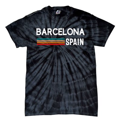 Barcelona Espana Spain Est. Souvenir Flag Map Vacation Tie-Dye T-Shirt