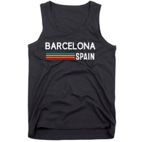 Barcelona Espana Spain Est. Souvenir Flag Map Vacation Tank Top