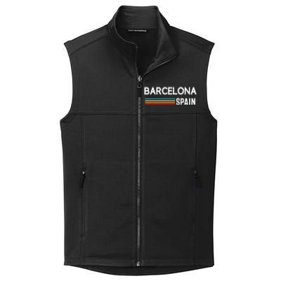 Barcelona Espana Spain Est. Souvenir Flag Map Vacation Collective Smooth Fleece Vest