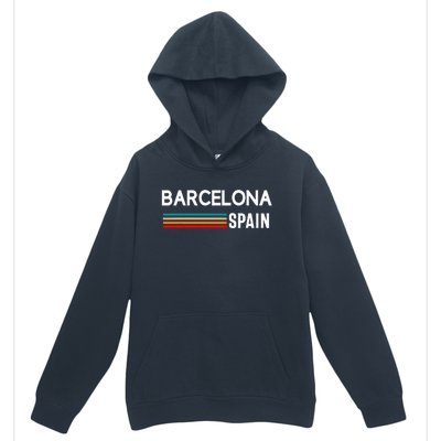 Barcelona Espana Spain Est. Souvenir Flag Map Vacation Urban Pullover Hoodie