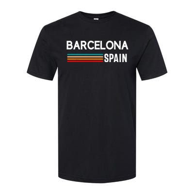 Barcelona Espana Spain Est. Souvenir Flag Map Vacation Softstyle CVC T-Shirt