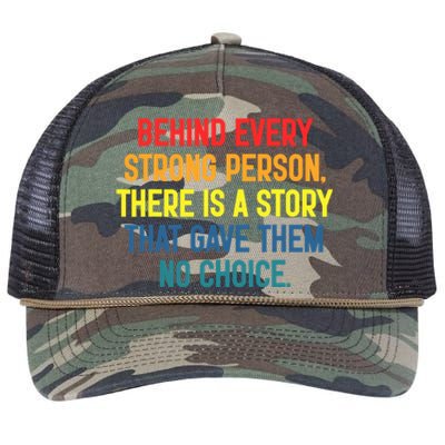 Behind Every Strong Person There Is A Story That Gave Them Retro Rope Trucker Hat Cap