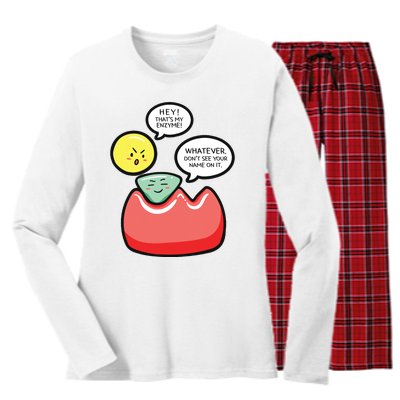 Biology Enzymes Science Biological Molecule Biologist Gift Women's Long Sleeve Flannel Pajama Set 