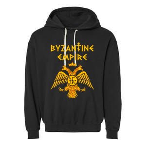 Byzantine Empire Symbol And Orthodox Cross Garment-Dyed Fleece Hoodie