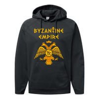 Byzantine Empire Symbol And Orthodox Cross Performance Fleece Hoodie