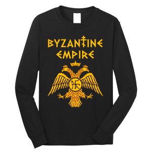 Byzantine Empire Symbol And Orthodox Cross Long Sleeve Shirt