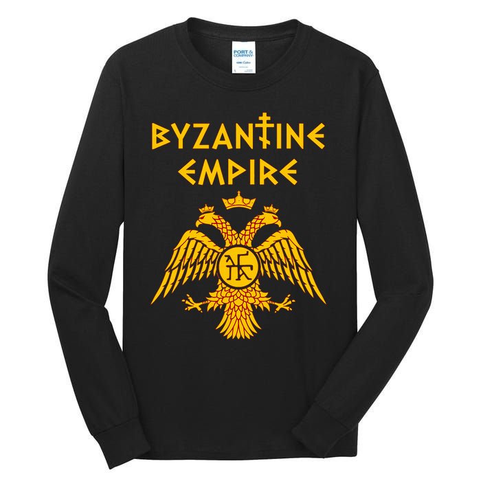 Byzantine Empire Symbol And Orthodox Cross Tall Long Sleeve T-Shirt