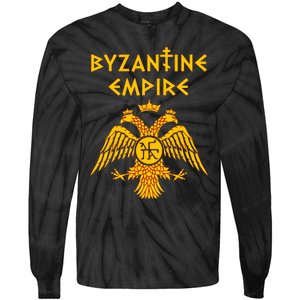 Byzantine Empire Symbol And Orthodox Cross Tie-Dye Long Sleeve Shirt