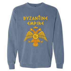 Byzantine Empire Symbol And Orthodox Cross Garment-Dyed Sweatshirt