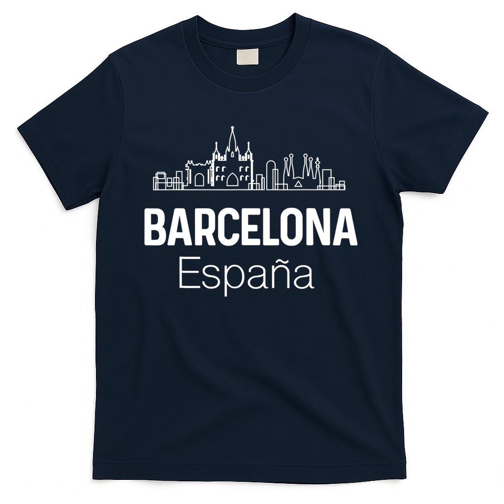 Barcelona Espana Spain Est Souvenir Flag Map Vacation T-Shirt