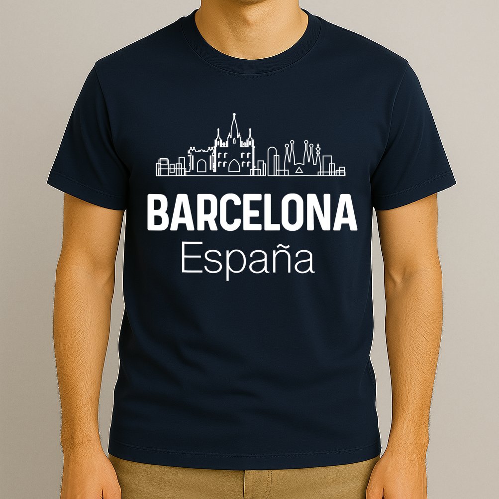 Barcelona Espana Spain Est Souvenir Flag Map Vacation T-Shirt