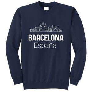 Barcelona Espana Spain Est Souvenir Flag Map Vacation Tall Sweatshirt