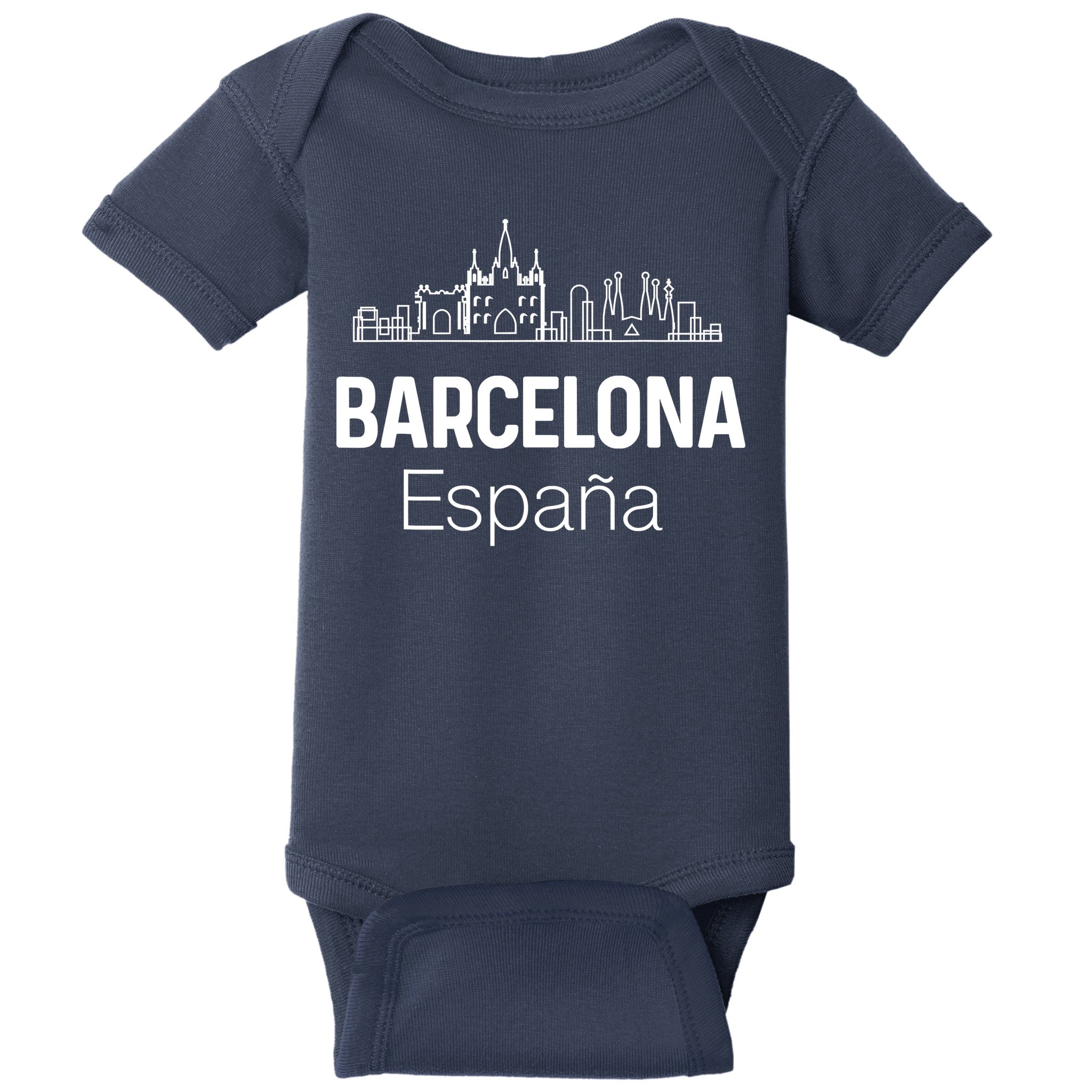 Barcelona Espana Spain Est Souvenir Flag Map Vacation Baby Bodysuit