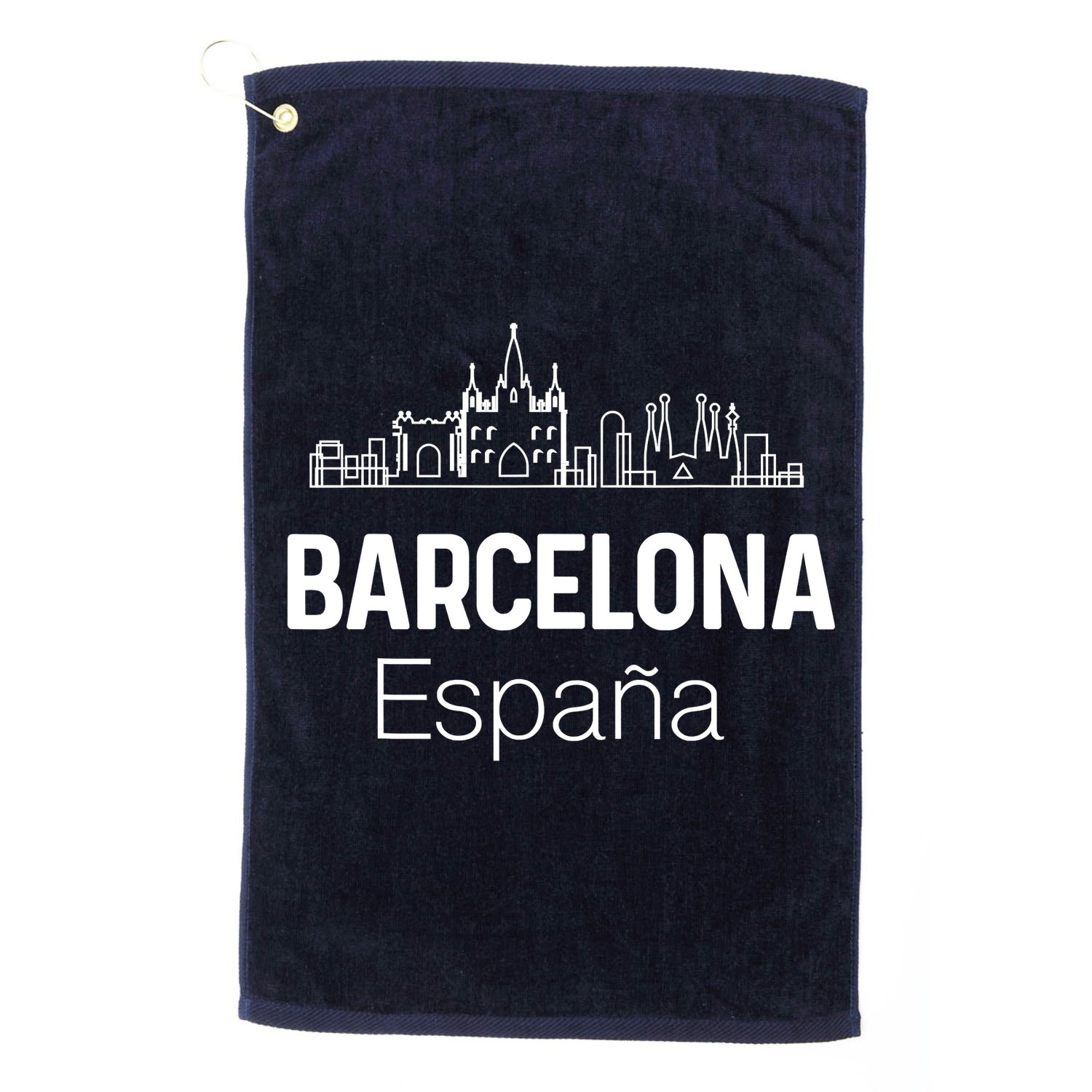 Barcelona Espana Spain Est Souvenir Flag Map Vacation Golf Towel
