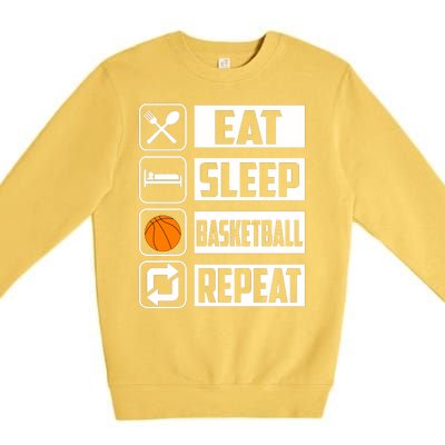 Basketball Eat Sleep Basketball Repeat Premium Crewneck Sweatshirt