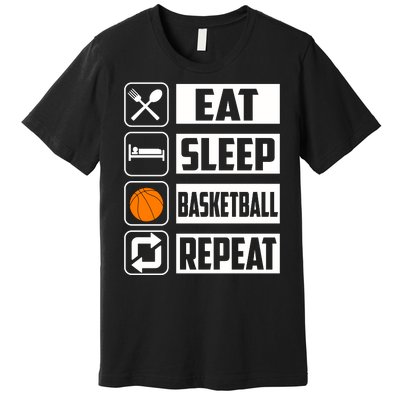 Basketball Eat Sleep Basketball Repeat Premium T-Shirt