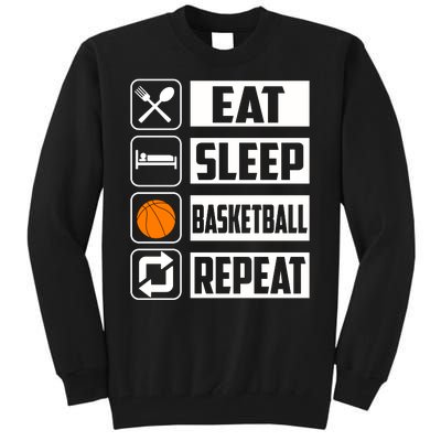 Basketball Eat Sleep Basketball Repeat Tall Sweatshirt