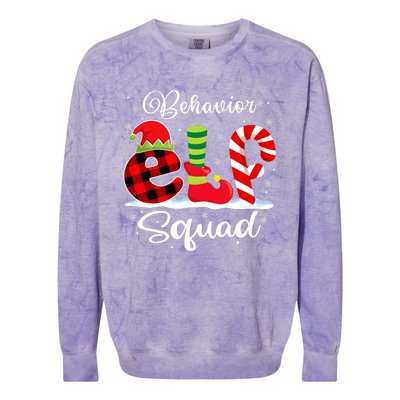 Behavior Elf Squad Christmas Behavior Tech Matching Colorblast Crewneck Sweatshirt