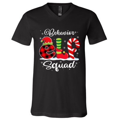 Behavior Elf Squad Christmas Behavior Tech Matching V-Neck T-Shirt