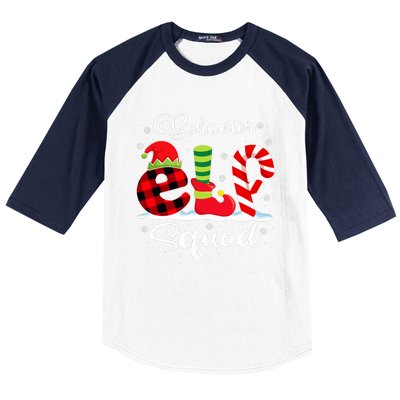 Behavior Elf Squad Christmas Behavior Tech Matching Baseball Sleeve Shirt