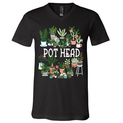 Botanical Enthusiast Succulent Planter for Gardeners V-Neck T-Shirt