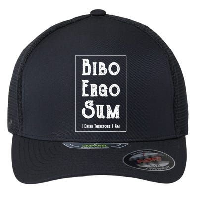 Bibo Ergo Sum I Drink Therefore I Am Latin Alcohol Flexfit Unipanel Trucker Cap