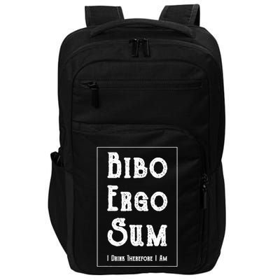 Bibo Ergo Sum I Drink Therefore I Am Latin Alcohol Impact Tech Backpack