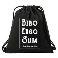 Bibo Ergo Sum I Drink Therefore I Am Latin Alcohol Drawstring Bag