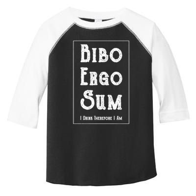 Bibo Ergo Sum I Drink Therefore I Am Latin Alcohol Toddler Fine Jersey T-Shirt
