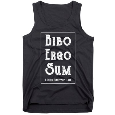 Bibo Ergo Sum I Drink Therefore I Am Latin Alcohol Tank Top
