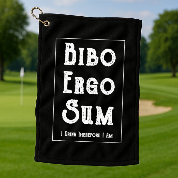 Bibo Ergo Sum I Drink Therefore I Am Latin Alcohol Golf Towel