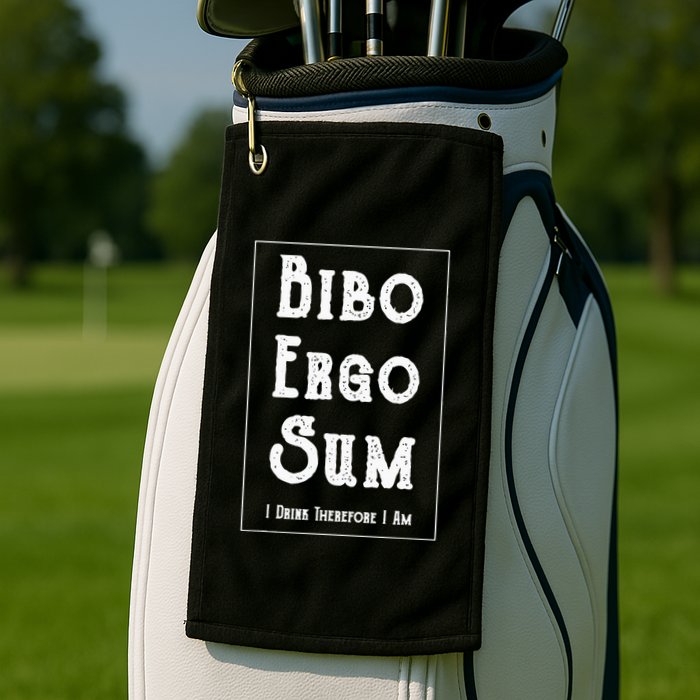 Bibo Ergo Sum I Drink Therefore I Am Latin Alcohol Golf Towel