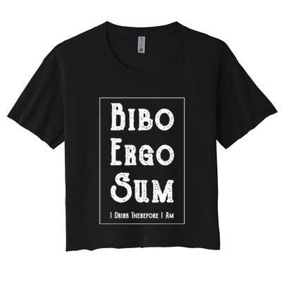 Bibo Ergo Sum I Drink Therefore I Am Latin Alcohol Crop Top