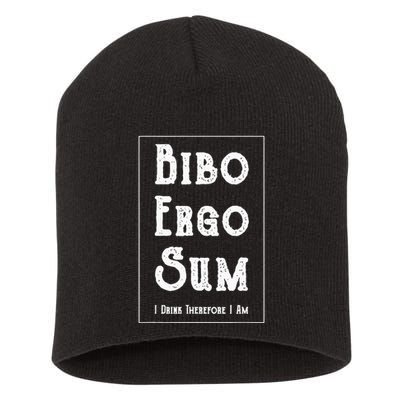Bibo Ergo Sum I Drink Therefore I Am Latin Alcohol Short Acrylic Beanie