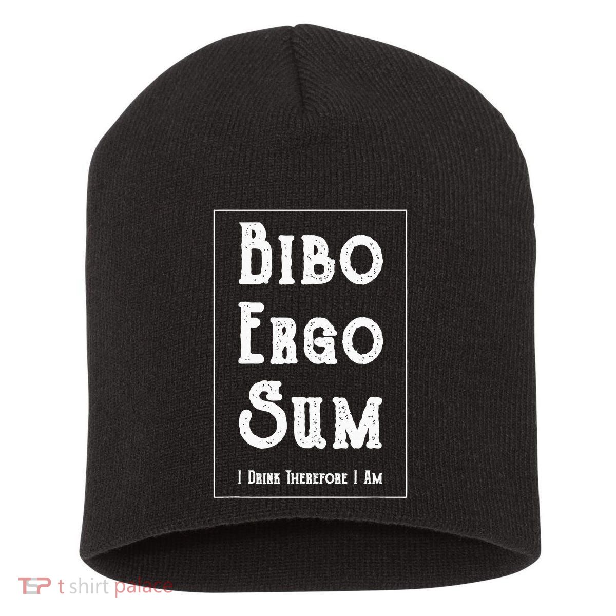 Bibo Ergo Sum I Drink Therefore I Am Latin Alcohol Short Acrylic Beanie