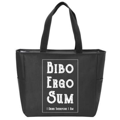 Bibo Ergo Sum I Drink Therefore I Am Latin Alcohol Zip Tote Bag