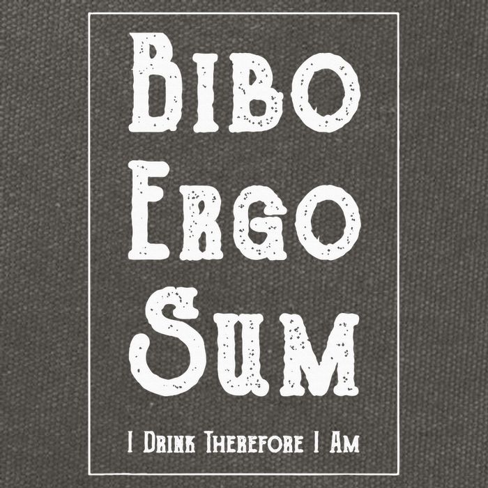 Bibo Ergo Sum I Drink Therefore I Am Latin Alcohol Cotton Canvas Backpack