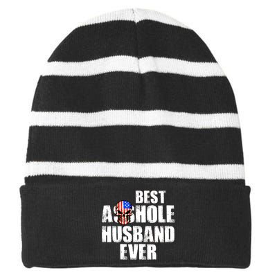 Best Asshole Husband Ever Striped Beanie with Solid Band