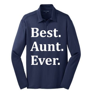 Best Aunt Ever Silk Touch Performance Long Sleeve Polo