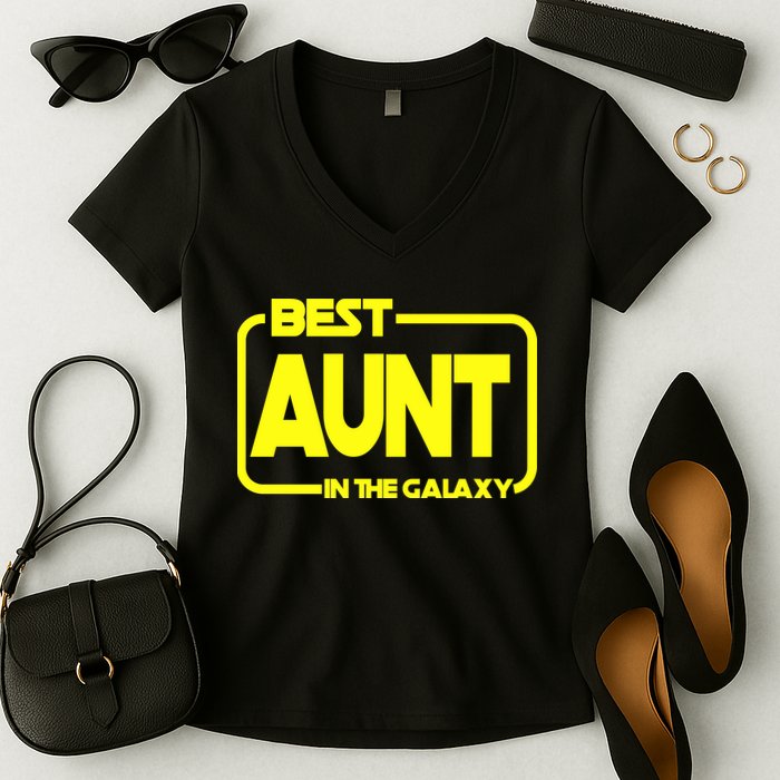 Best Aunt In The Galaxy Women's V-Neck T-Shirt