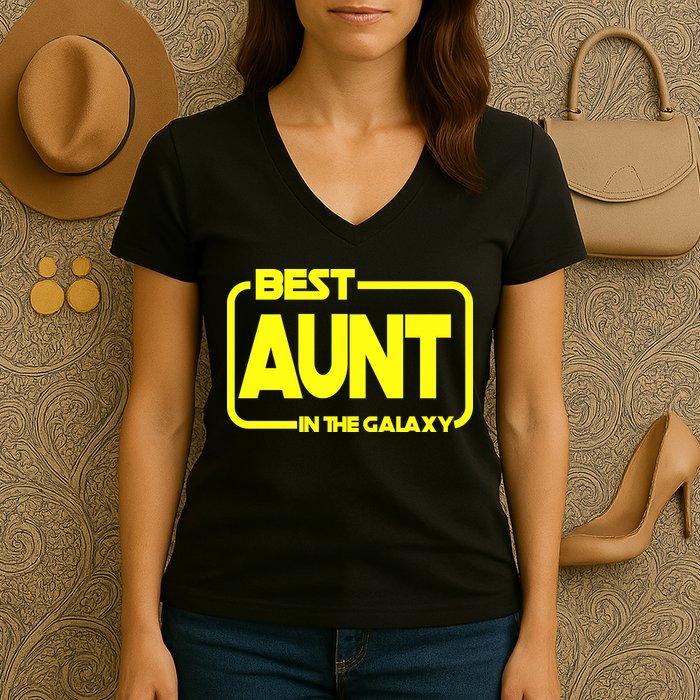 Best Aunt In The Galaxy Women's V-Neck T-Shirt