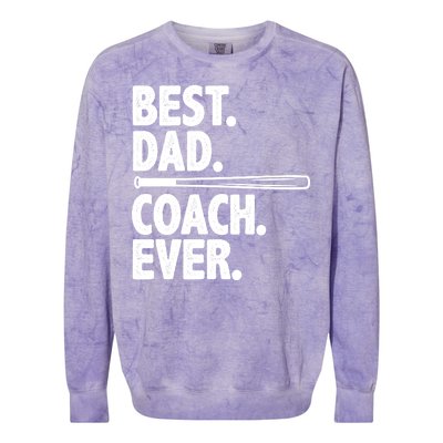 Best Baseball Dad Coach Ever Colorblast Crewneck Sweatshirt