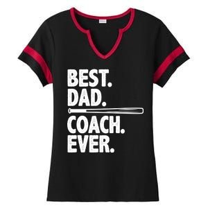 Best Baseball Dad Coach Ever Ladies Halftime Notch Neck Tee