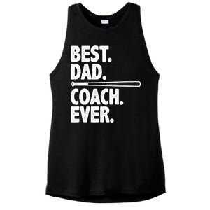 Best Baseball Dad Coach Ever Ladies PosiCharge Tri-Blend Wicking Tank