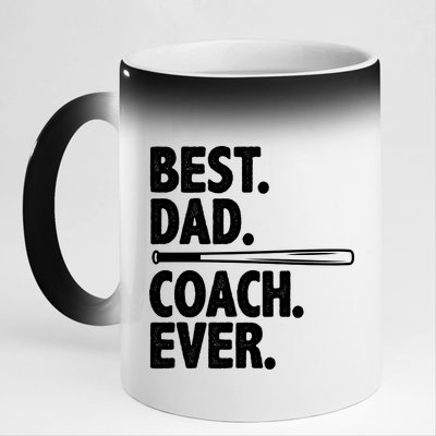 Best Baseball Dad Coach Ever 11oz Black Color Changing Mug