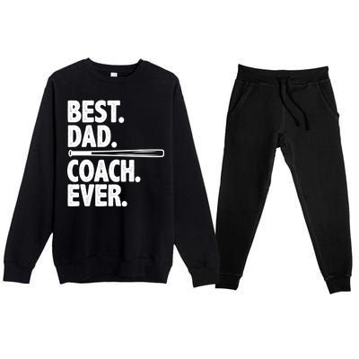 Best Baseball Dad Coach Ever Premium Crewneck Sweatsuit Set